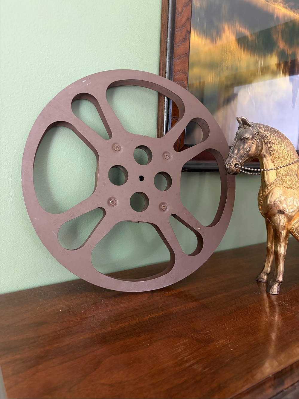 Vintage Goldberg Bros Film Reel 13” Movie Theater Reel Industrial Wall Decor